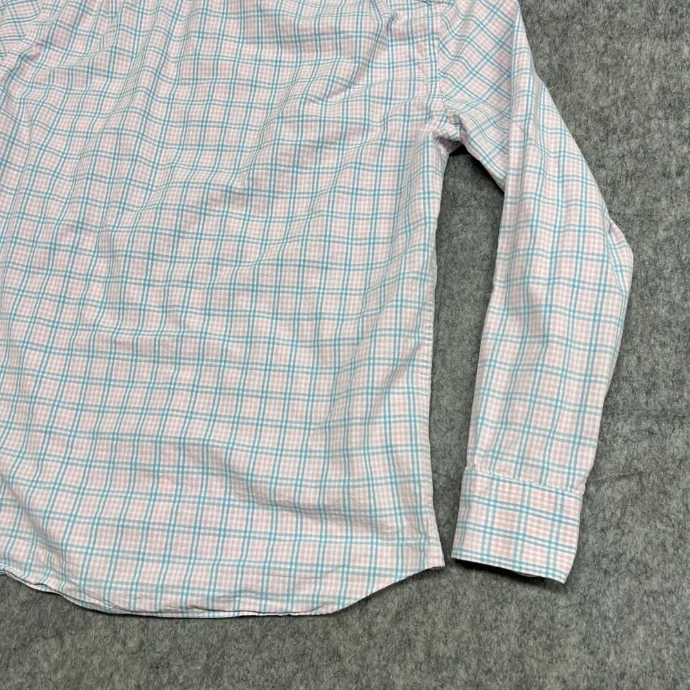 J Crew Shirt Mens M Pink Blue Plaid Flex Washed Slim Button Down Casual Preppy